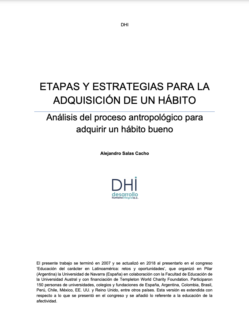 Etapas y estrategias para la adquisición de un hábito
